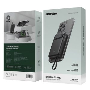 پاوربانک مگ سیف گرین لاین مدل DXB Magsafe 10k