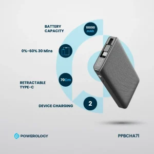 پاوربانک 10000 میلی آمپر پاورولوژی Powerology 10000mAh Power Bank PPBCHA71